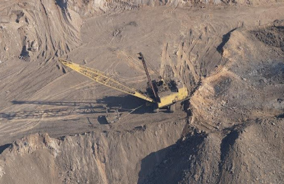 A drone shot of a mining zone