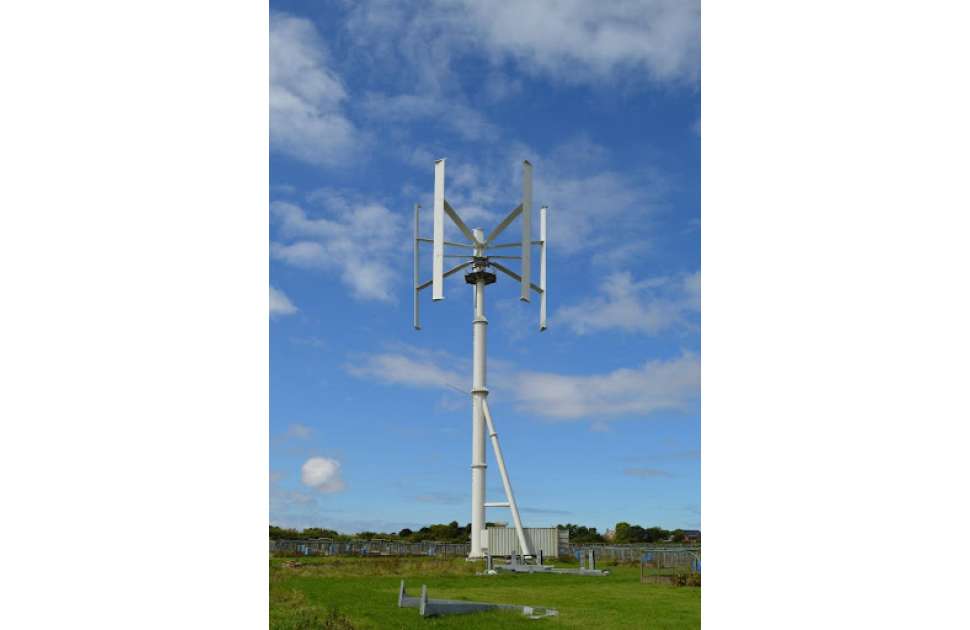A vertical axis wind turbine