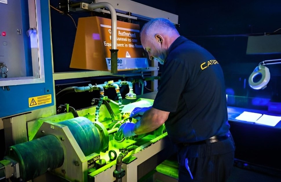 Worker performing an NDT operation