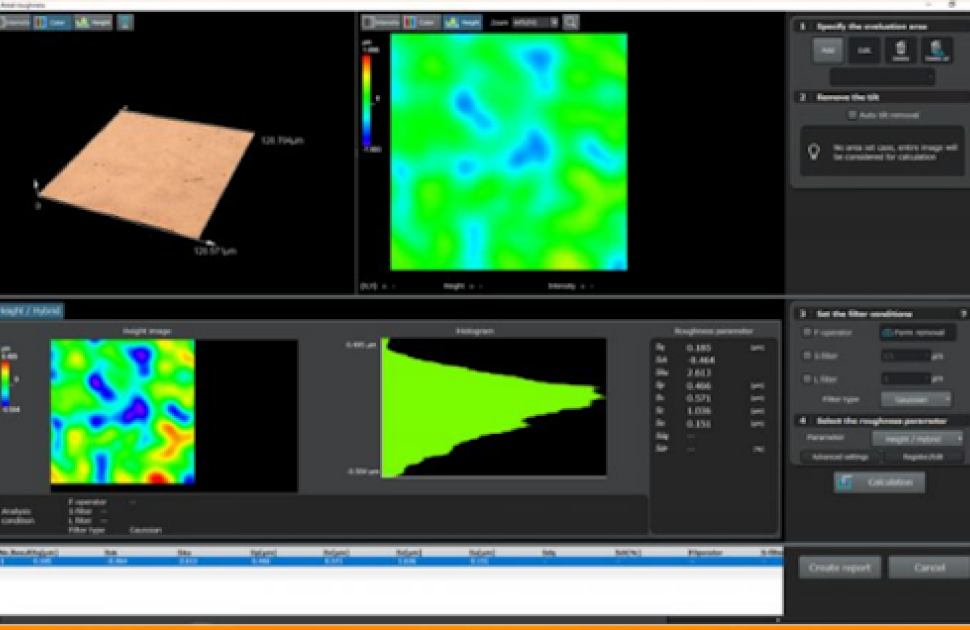 Roughness measurement of the current collector copper foil using the LEXT OLS5100 3D laser confocal microscope.