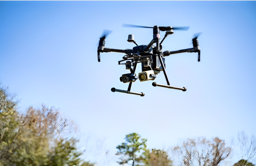 A drone equipped with a camera