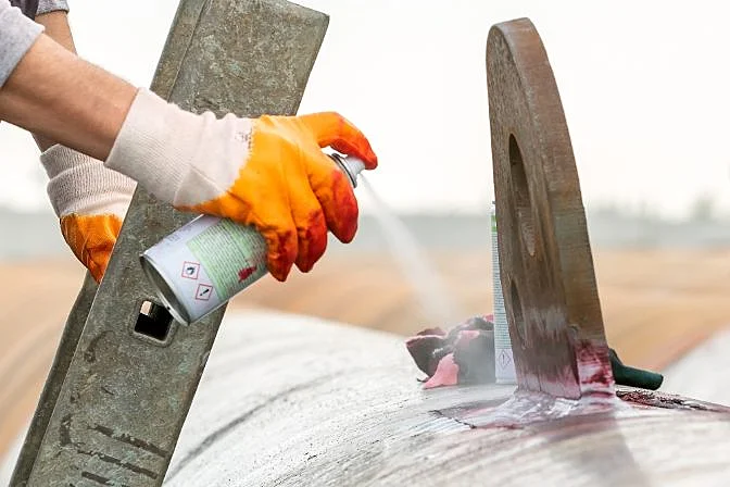 Liquid Penetrant Testing is perforimg Liquid Penetrant Testing is perforimg