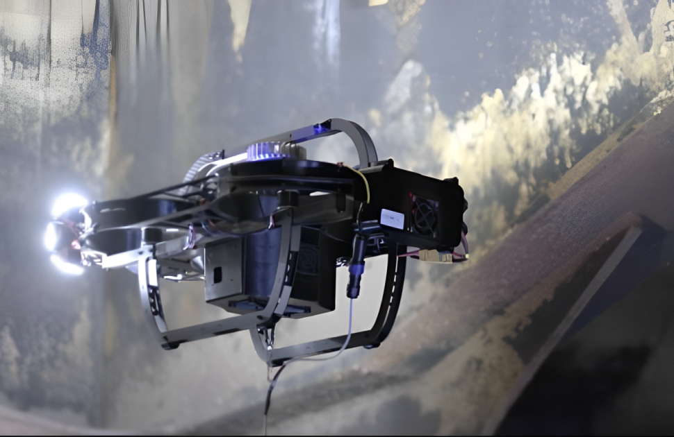 Drone inspection inside a tank