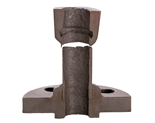 High-temperature sulfidic corrosion on steel bolt and flange assembly in refinery Sulfidation corrosion damage showing iron sulfide formation on steel refinery component